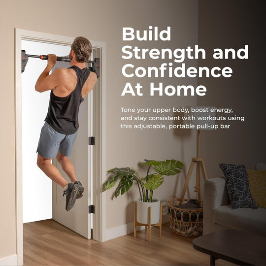 Adjustable Doorway Pull-Up Bar – Multi-Grip Chin Up Bar for Home Gym Strength Training