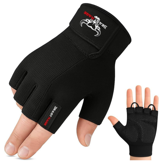 Workout Gloves – Premium Half Finger Gym Gloves for Weight Lifting, Strength Training